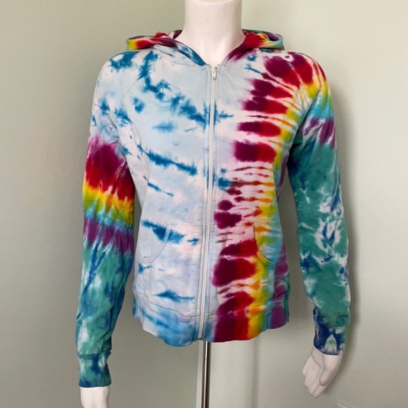 American Apparel tie dye zip up sweatshirt medium - Picture 1 of 7